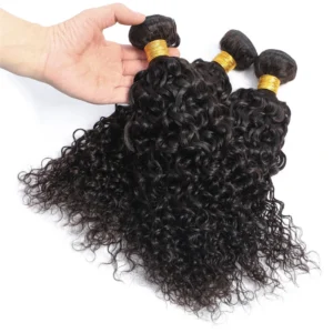 water wave human hair weave with lace closure 1 bundles 7a 100% wet and wavy human hair