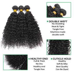 kinky curly myanmar human hair weave bundles with 13x4 or 4x4 hd lace closure, 100% remy hair extensions