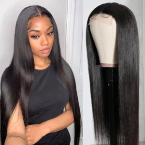 pre cut lace straight 5x5 lace glueless preplucked wig woman human hair 150% 180% 250%