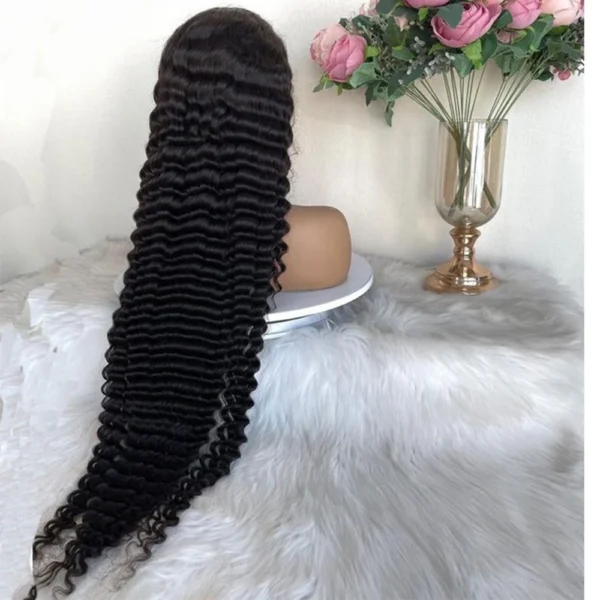 curly glueless brazilian frontal wigs ready to wear hd lace deep wave lace front human hair wig, 5x5 4x4 13x4 lace closure wigs