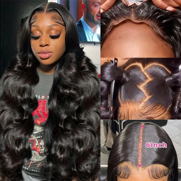 16 34 inch hd lace front wig, 200% density body wave, 100% human hair, glueless & pre plucked – ready to wear