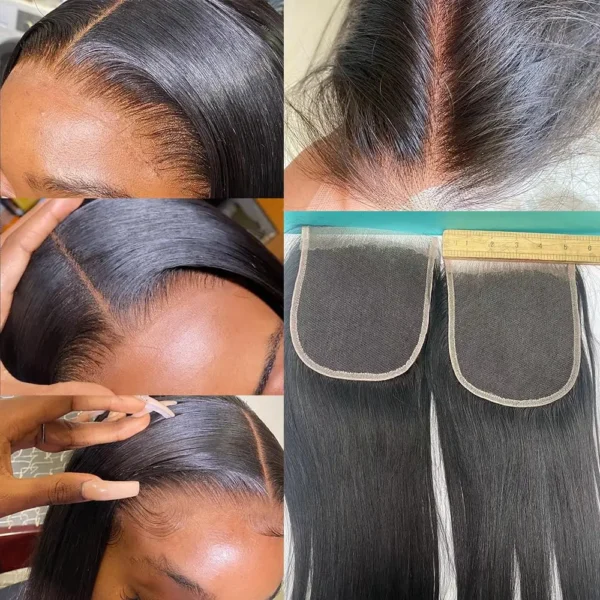 brazilian straight human hair bundles with hd lace closure, natural color, 3 or 4 bundles, 4x4, 5x5, 13x4 closures