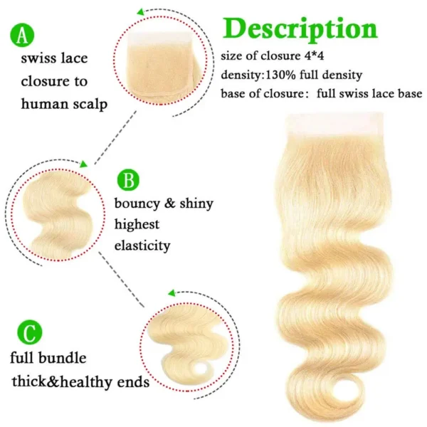 blonde 613 body wave vietnamese hair extensions, 100% human hair with 3 or 4 highlight pink bundles and hd lace frontal closure